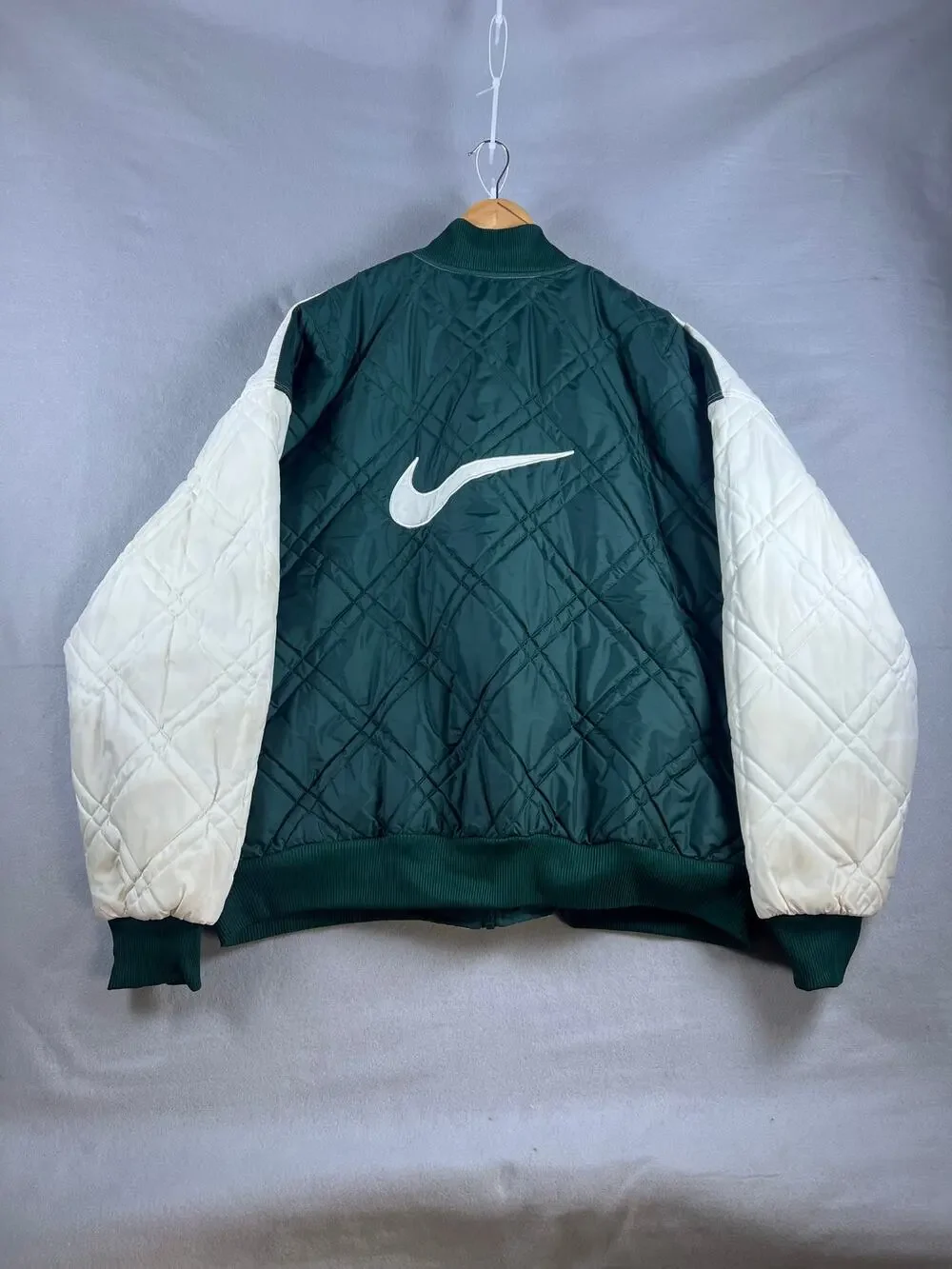 Vintage Nike Reversible Puffer Jacket Coat Big Swoosh Green Mens Size 2XL